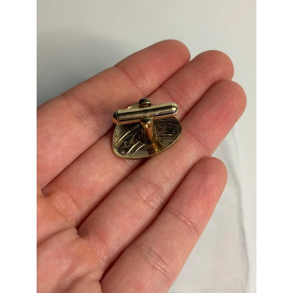 Antique‎ Yellow Gold Tone Triangle Cufflink Set of 2 Steampunk Men’s Jewelry